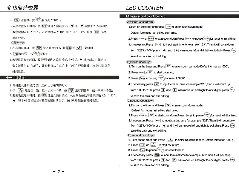 2-4位中英文說(shuō)明書
